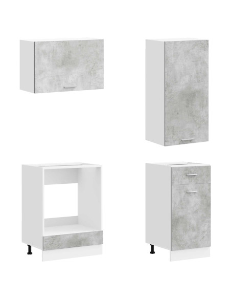 Unità Cucina LYON 8 pz Grigio Cemento Legno ingegnerizzato