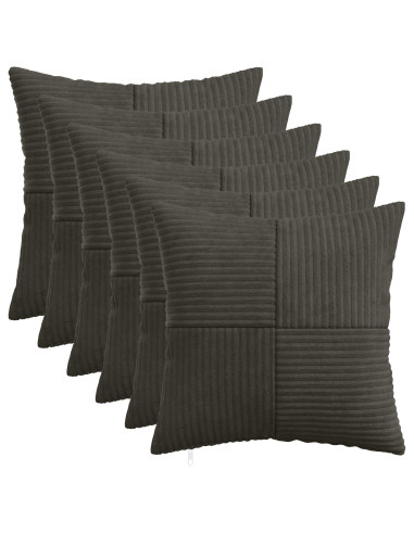 Federa 6 pcs ALMELO Antracite 35 x 35 cm corduroy