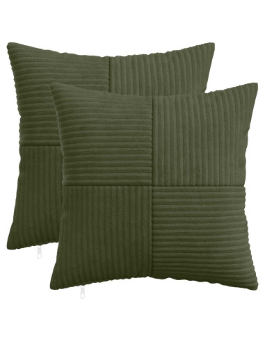 Federa 2 pcs ALMELO Verde 35 x 35 cm corduroy