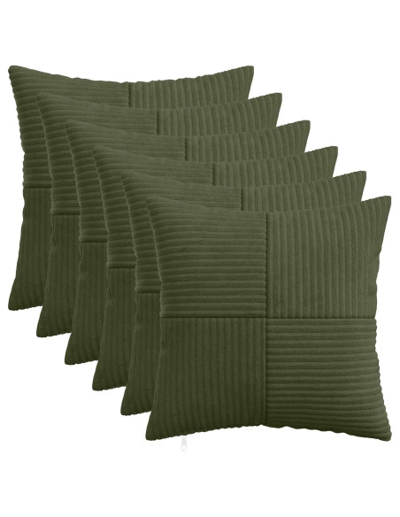 Federa 6 pcs ALMELO Verde 35 x 35 cm corduroy