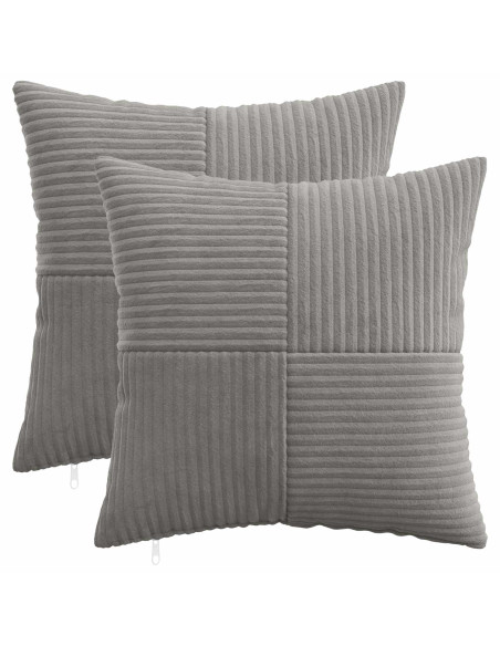 Federa 2 pcs ALMELO Grigio Chiaro 40 x 40 cm corduroy