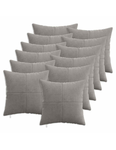 Federa 12 pcs ALMELO Grigio Chiaro 40 x 40 cm corduroy