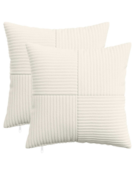 Federa 2 pcs ALMELO Crema 40 x 40 cm corduroy