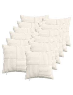 Federa 12 pcs ALMELO Crema 40 x 40 cm corduroy