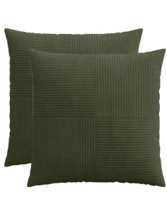 Federa 2 pcs ALMELO Verde 65 x 65 cm corduroy