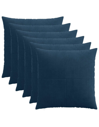 Federa 6 pcs ALMELO Blu navy 70 x 70 cm corduroy