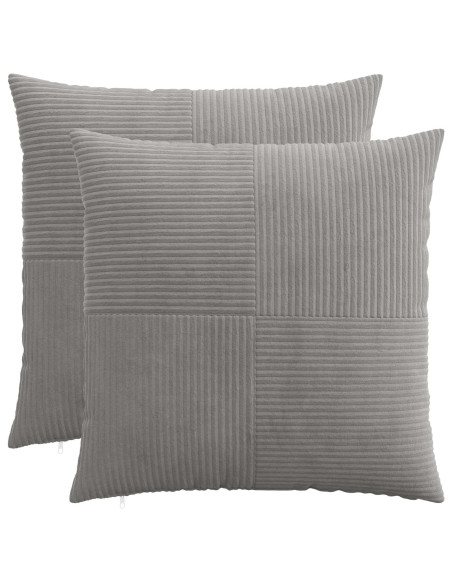 Federa 2 pcs ALMELO Grigio Chiaro 80 x 80 cm corduroy