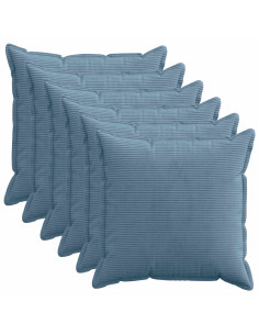 Federa 6 pz HOUTEN Blu 60 x 60 cm corduroy