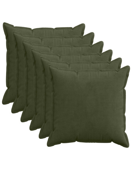 Federa 6 pz HOUTEN Verde 60 x 60 cm corduroy
