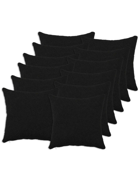 Federa 12 pcs HEERLEN Nero 50 x 50 cm Bouclé