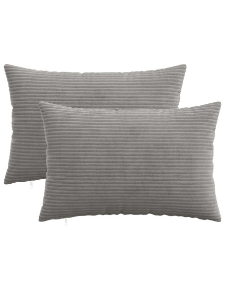 Federa 2 pcs HEERLEN Grigio Chiaro 50 x 75 cm corduroy