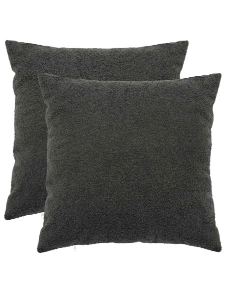 Federa 2 pcs HEERLEN Grigio Scuro 80 x 80 cm Bouclé