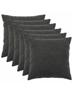 Federa 6 pcs HEERLEN Grigio Scuro 80 x 80 cm Bouclé