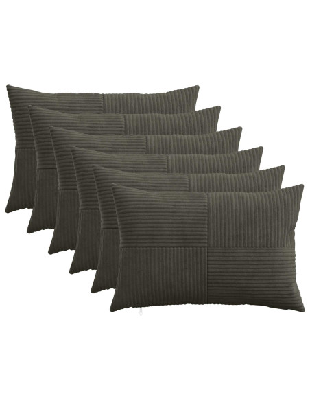 Federa 6 pcs ALMELO Antracite 30 x 50 cm corduroy