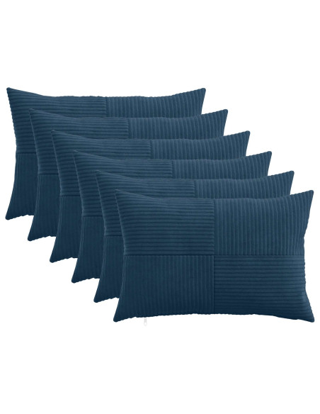 Federa 6 pcs ALMELO Blu navy 30 x 50 cm corduroy