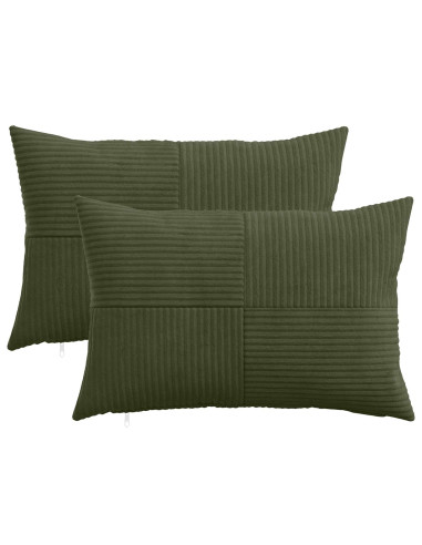Federa 2 pcs ALMELO Verde 30 x 50 cm corduroy