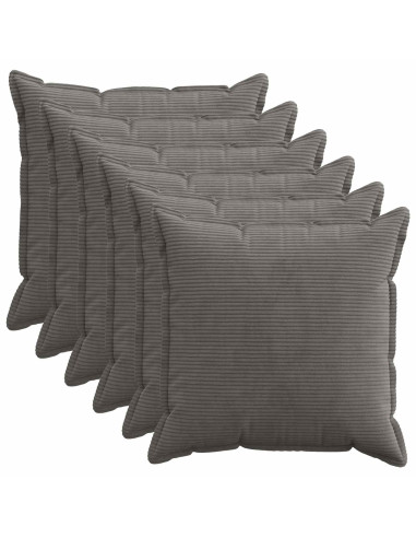 Federa 6 pz HOUTEN Grigio Scuro 55 x 55 cm corduroy