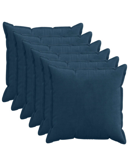Federa 6 pz HOUTEN Blu navy 55 x 55 cm corduroy