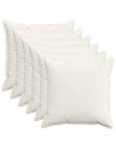 Federa 6 pz HOUTEN Crema 60 x 60 cm corduroy