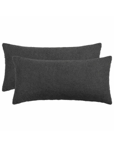 Federa 2 pcs HEERLEN Grigio Scuro 40 x 80 cm Bouclé