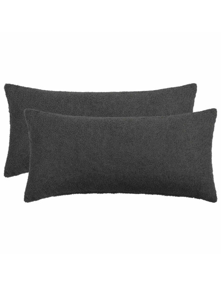 Federa 2 pcs HEERLEN Grigio Scuro 40 x 80 cm Bouclé