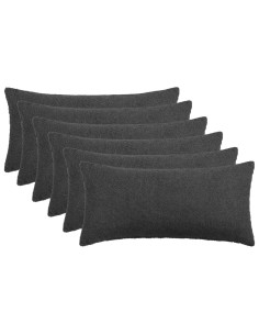 Federa 6 pcs HEERLEN Grigio Scuro 40 x 80 cm Bouclé