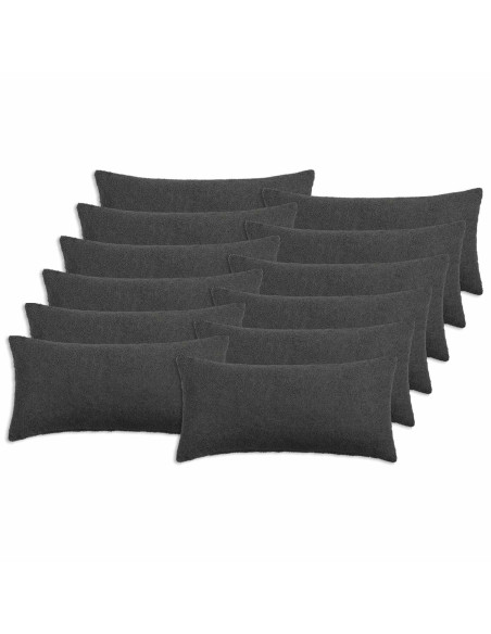 Federa 12 pcs HEERLEN Grigio Scuro 40 x 80 cm Bouclé
