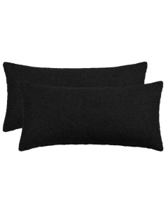 Federa 2 pcs HEERLEN Nero 40 x 80 cm Bouclé