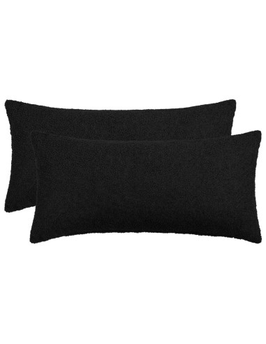 Federa 2 pcs HEERLEN Nero 40 x 80 cm Bouclé