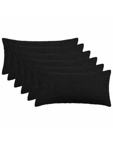Federa 6 pcs HEERLEN Nero 40 x 80 cm Bouclé