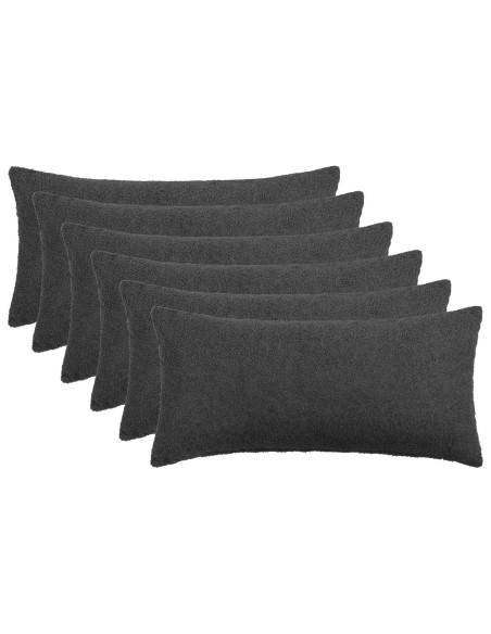 Federa 6 pcs HEERLEN Grigio Scuro 40 x 70 cm Bouclé