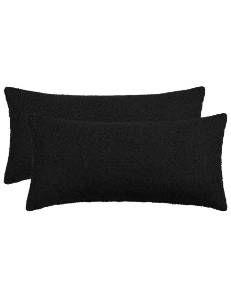 Federa 2 pcs HEERLEN Nero 40 x 70 cm Bouclé