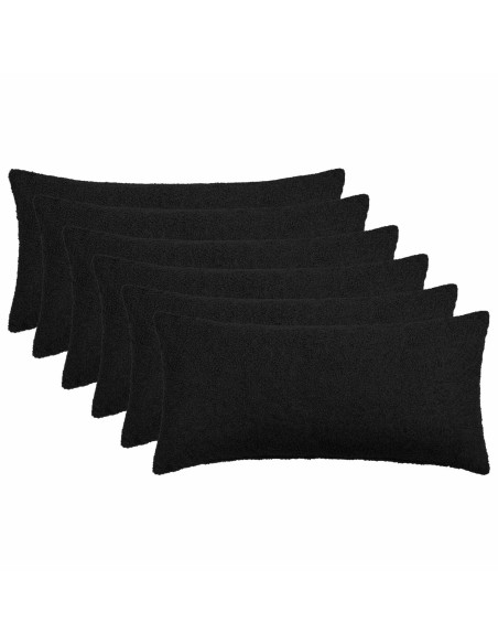 Federa 6 pcs HEERLEN Nero 40 x 70 cm Bouclé