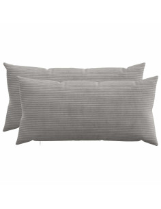 Federa 2 pcs HEERLEN Grigio Chiaro 40 x 80 cm corduroy
