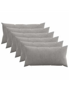 Federa 6 pcs HEERLEN Grigio Chiaro 40 x 80 cm corduroy