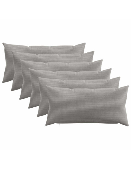 Federa 6 pcs HEERLEN Grigio Chiaro 40 x 80 cm corduroy