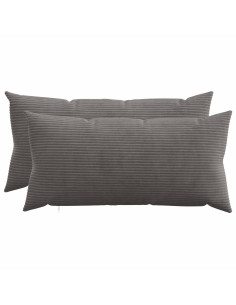 Federa 2 pcs HEERLEN Grigio Scuro 40 x 80 cm corduroy