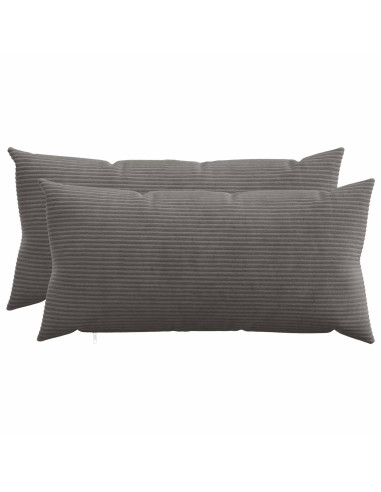 Federa 2 pcs HEERLEN Grigio Scuro 40 x 80 cm corduroy
