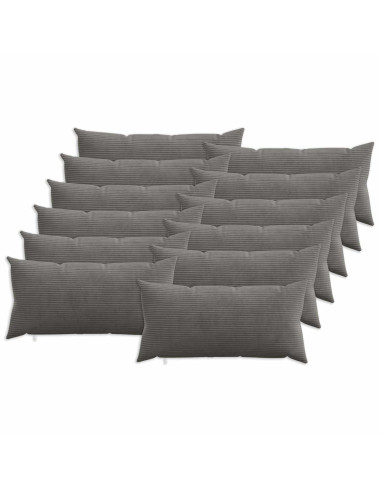 Federa 12 pcs HEERLEN Grigio Scuro 40 x 80 cm corduroy