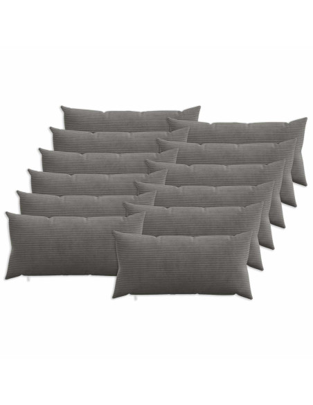 Federa 12 pcs HEERLEN Grigio Scuro 40 x 80 cm corduroy