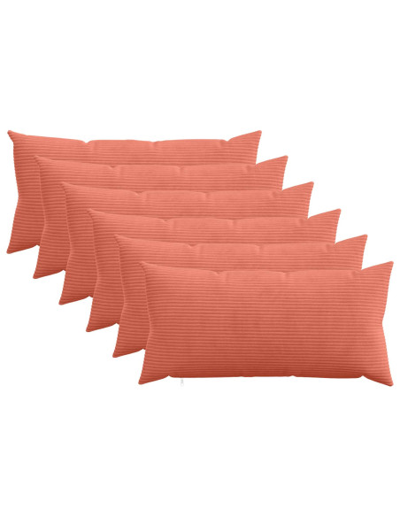 Federa 6 pcs HEERLEN Rosso Arancio 40 x 80 cm corduroy