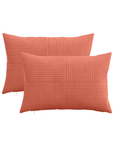 Federa 2 pcs ALMELO Rosso Arancio 40 x 60 cm corduroy