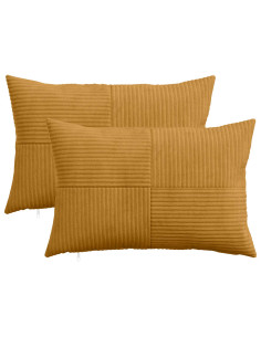 Federa 2 pcs ALMELO Giallo 40 x 60 cm corduroy