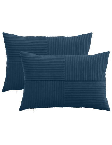 Federa 2 pcs ALMELO Blu navy 40 x 60 cm corduroy