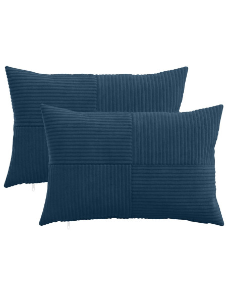 Federa 2 pcs ALMELO Blu navy 40 x 60 cm corduroy