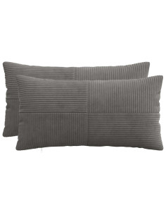 Federa 2 pcs ALMELO Grigio Scuro 40 x 70 cm corduroy