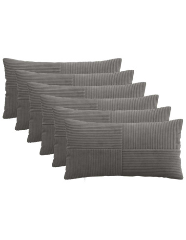 Federa 6 pcs ALMELO Grigio Scuro 40 x 70 cm corduroy