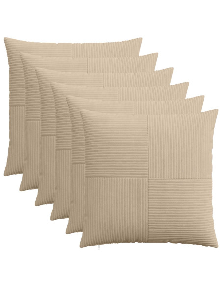 Federa 6 pcs ALMELO Tortora 80 x 80 cm corduroy