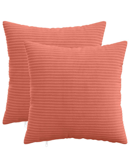 Federa 2 pcs HEERLEN Rosso Arancio 45 x 45 cm corduroy