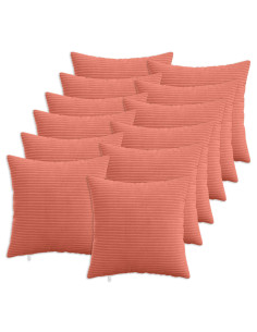 Federa 12 pcs HEERLEN Rosso Arancio 45 x 45 cm corduroy